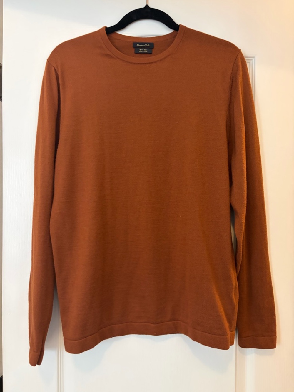 Massimo Dutti Burnt Orange Merino Crewneck